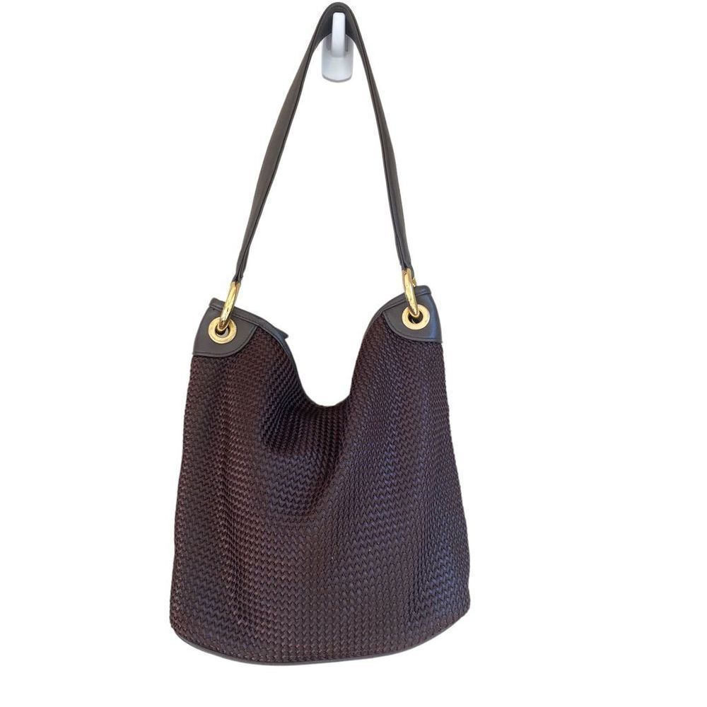 Mondali New York  braided textured hobo sack handbag - brown
